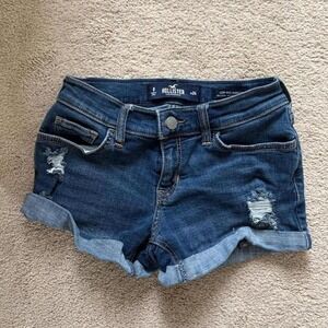 Y2K 2000s Hollister Low Rise Distressed Denim mini Shorts
